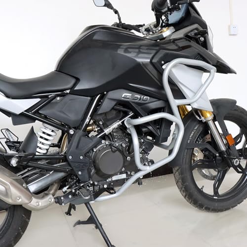 CHIFUN Engine Guard Upper Lower Highway Crash Bars Compatible with BMW G310GS G 310GS 2022 2023 Silver Steel Motorcycle Frame Protection Bars - color: Silver