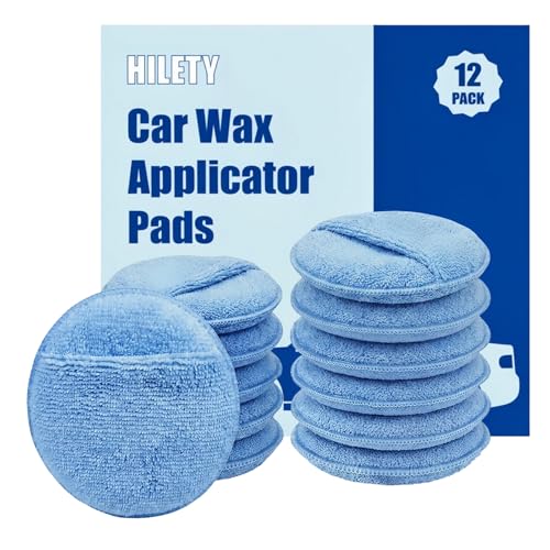 Car Wax Buffing Pads with Finger Pocket, 12PK Microfiber Wax Applicator Pads, Versatile Sponge Pads for Polishing and Cleaning, No Scratches Detailing Supplies for Car, 5-Inch - color: Blue Finger Pocket Pads, size: 12PK