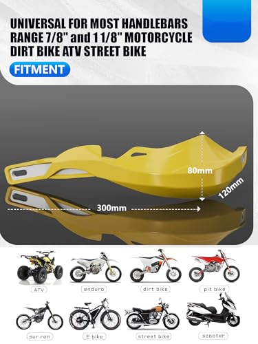 JFG RACING Dirt Bike Hand Guards,7/8'' and 1 1/8'' Handlebar Dirtbike Handguards Accessories Universal for Motorcycle Snowmobile ATV Pit Bike Off Road Motocross Enduro MX -Yellow - color: yellow