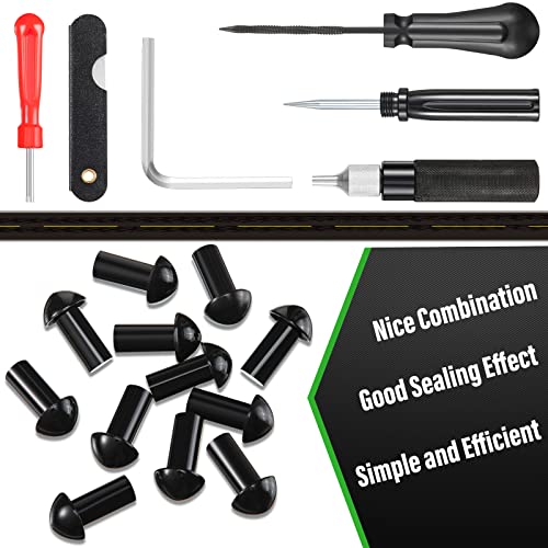 Landhoow 43 Pcs Tire Repair Kit Mushroom Plug Set, Heavy Duty Tubeless Tire Puncture Repair Tool Kit for Cars, Trucks, Motorcycles & ATV, Emergency Roadside Flat Fix Set with Portable Storage Pouch