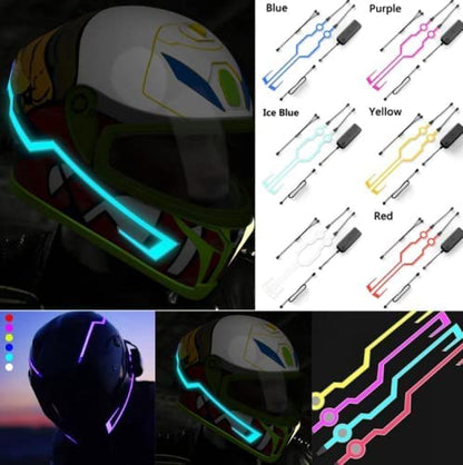 You Glow Girl Helmet EL Light Bar, LED Sticker Light Night Riding Signal for Motorcycle Bike Helmet (Blue) - color: Blue