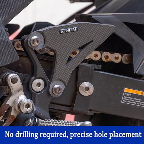 NIGHT CAT Carbon Fiber Heel Guard Rearset Foot Mount Platess,Motorcycle footpeg protections,compatible with Ninja 400 Ninja 500(Carbon fiber pedal guard) - color: Carbon fiber pedal guard