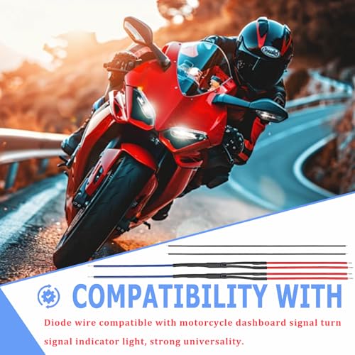 2 Pack 4709 LED Turn Signal Diode Wire Kit,Metric Motorcycle Diode Wire,Compatible with Kawasaki Vulcan 1600 Honda VT1100/XR650L/VTX1800C/CRF230M Suzuki GS500F/DR350 Yamaha Enduro