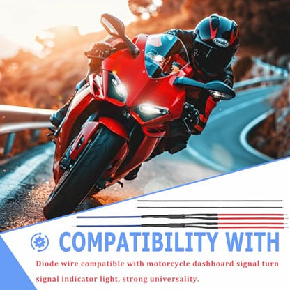 2 Pack 4709 LED Turn Signal Diode Wire Kit,Metric Motorcycle Diode Wire,Compatible with Kawasaki Vulcan 1600 Honda VT1100/XR650L/VTX1800C/CRF230M Suzuki GS500F/DR350 Yamaha Enduro