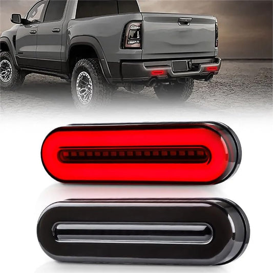5 Inch Smoke LED Tail Lights 2 Pack, 3 in 1 Sequential Flowing Turn Signal Brake DRL 12-24V Universal for Truck Trailer RV Work Vehicle - color: Smoked Lens, size: 4.92 inch 2Pcs
