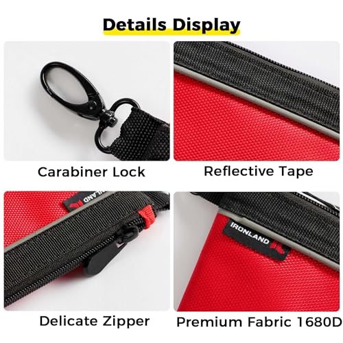 IRONLAND Small Tool Pouches with Zipper Small Tool Bags Waterproof 1680D Tool Pouch Bags for Men Multipurpose Tool Storage Organizer 6 Pack - size: 6 Pack Combo