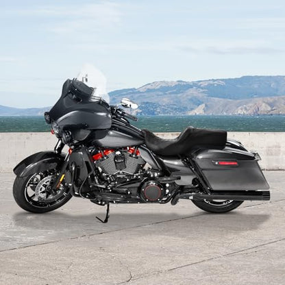 C.C. RIDER Motorcycle Gel Seat Hammock Seat fit for Harley Touring Road King FLHR Street Glide FLHX Road Glide FLTRX Electra Glide FLHTC 2009-2023 - color: 16# Gel Black