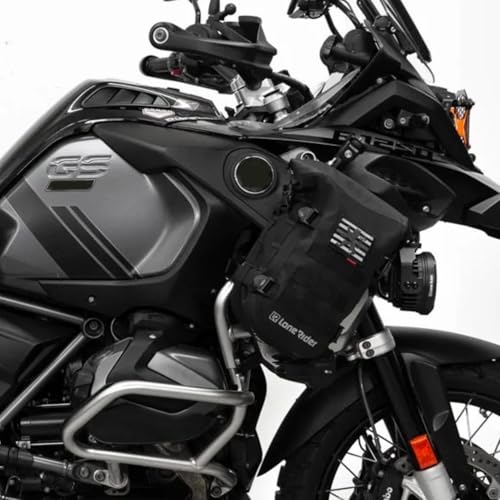 Lone Rider MiniBag 6L Waterproof Motorcycle Crash Bar Bag - with Hypalon MOLLE System, Gated G-Hooks, Cam Buckles - Front Bumper Frame Side Tail Storage - Fits MotoBags, Panniers and Luggage Racks
