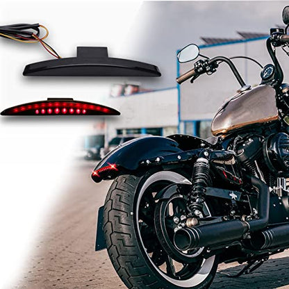 DREAMIZER Black Chopped Fender Edge Motorcycle LED Running Brake Rear Tail Light Compatible with Harley Sportster XL 883N 1200N XL1200V XL1200X - color: BLACK#2