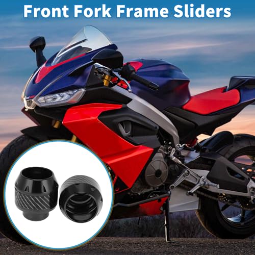 Motorcycle Frame Sliders Falling Protection Wheel Crash Protector Scooter Moped Aluminum Alloy Black 2 Pcs - color: Black