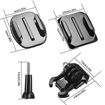 18 Set Helmet Adhesive Sticky Mount, Compatible with GoPro Hero 10/9/8/7, Fusion, 6/5/4, Session, Action Camera
