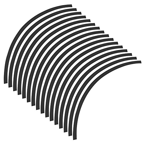 X AUTOHAUX 16pcs Fit 17" Wheel Motorcycle Car Bike Wheel Rim Sticker Strips Reflective Stripe Tape Reflector Black - color: Black
