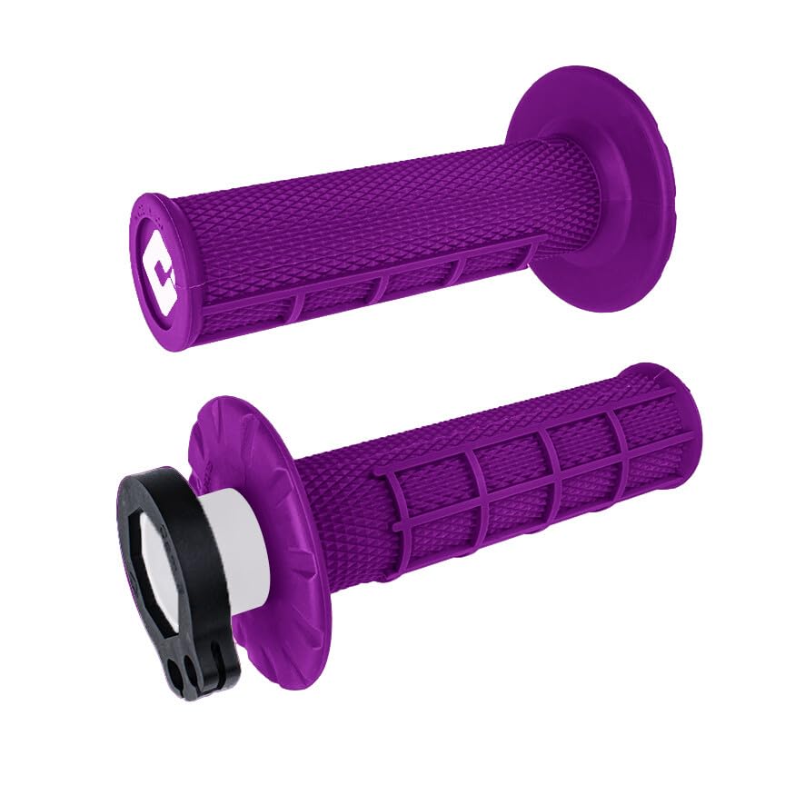 ODI MX V2 Lock-On Half Waffle Grip - Purple Motocross/Enduro