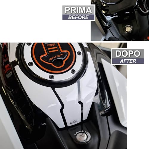 Resin Bike Motorcycle 3D Stickers Compatible with KTM Duke 390 200-2021-2023. Key Area Protection from Impact and Scratches. White Resin Stickers - Made in Italy - color: Duke 390 200, size: Protezioni Zona Chiave