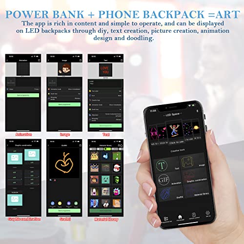 Led Backpack Multifunctional Laptop Backpack Laptop Backpack with Led Display DIY Fashion Backpack For Daily Use - style: Led Backpack