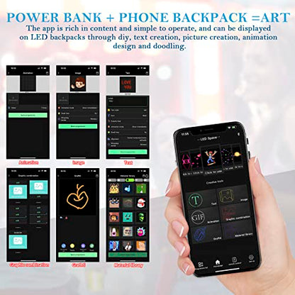 Led Backpack Multifunctional Laptop Backpack Laptop Backpack with Led Display DIY Fashion Backpack For Daily Use - style: Led Backpack