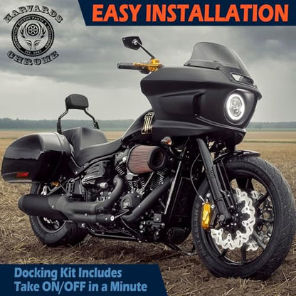 Detachable Chopped Sissy Bar Passenger Backrest with Docking for Harley Low Rider S ST Sport Glide 2018-Later Black(13-1/2") - size: 13-1/2"