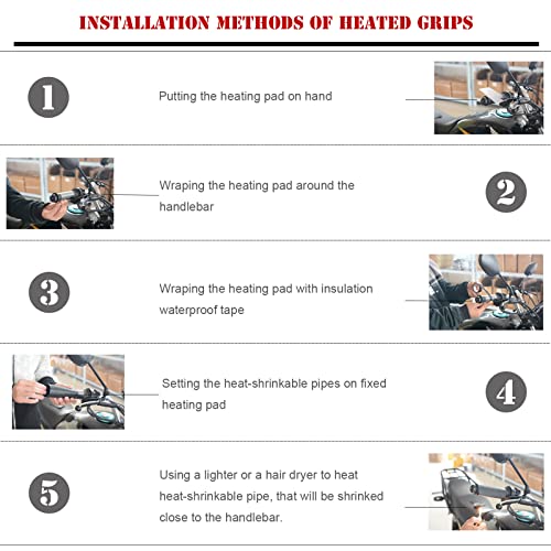 12V Motorcycle Handlebar Heated Pad Warm Heated Grip Kit Pads Motorbike Winter Heated Grip Pads Handlebar Heater