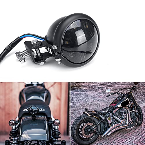Motorcycle Tail Light LED Bates Style Bullet Brake Stop Rear Lamp for Bobber Chopper Cafe Racer Bonneville XS650 - Smoke Black - color: Smoke Black