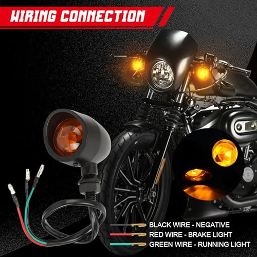 INNOGLOW Motorcycle Turn Signals, 2pcs Heavy Duty Incandescent Bulbs Amber Bullet Amoke Lens Indicators Blinkers Lights for Harley Davidson Suzuki Kawasaki Yamaha (Black) - color: Style-5