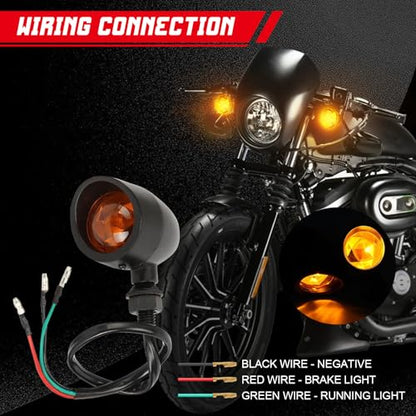 INNOGLOW Motorcycle Turn Signals, 2pcs Heavy Duty Incandescent Bulbs Amber Bullet Amoke Lens Indicators Blinkers Lights for Harley Davidson Suzuki Kawasaki Yamaha (Black) - color: Style-5