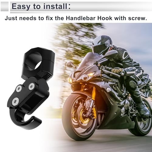 Universal Motorcycle Hanging Hook Arc Motorcycle Helmet Luggage Bag Holder Hanger for Scooters Bicycles Aluminum Alloy Black 1 Set Hexagon Wrench 88mm