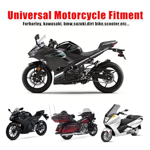 Universal Motorcycle Windshield Extension Spoiler Clips | for Kawasaki BMW Triumph Motorbike, Suzuki, Dirt Bikes, Adjustable Wind Air Deflector(Light Gray)