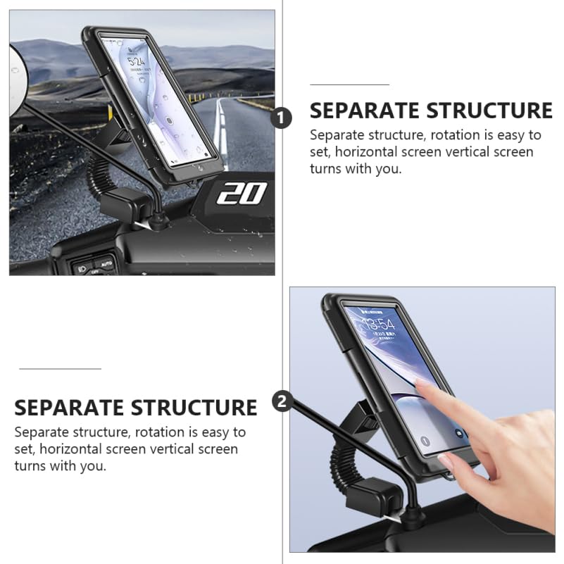Hemobllo Waterproof Motorcycle Phone Mount with 360° Rotation & Sensitive Touch Screen for Rain, Mud & Vibration Protection — Bike, Motorcycle, Scooter & ATV Handlebars, for Cyclists & Riders