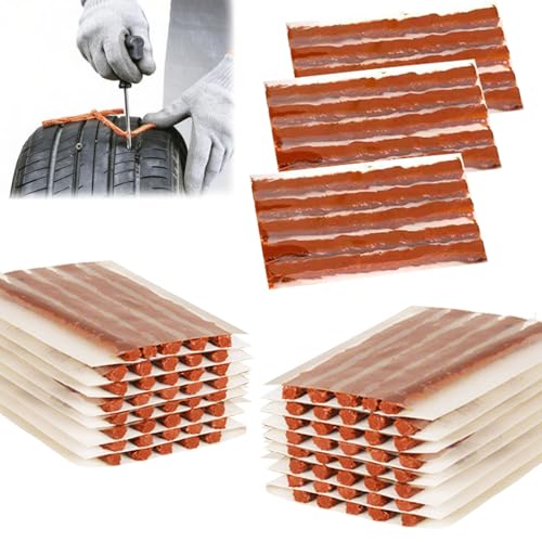 90PCS 4" Tire Repair Strings, Brown Automotive Tool Tire Repair Plugs, Tire Plugs Heavy Duty Tire Sealing Strip for Tubeless Tires Car, Bike, ATV
