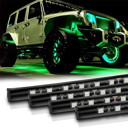 12V Led Light Strip 12.7" Waterproof Green Led Light Strips for Car Golf Cart Motorcycles Truck Boat Led Strip Lights,Pack of 4 - color: Green Led Light Strip