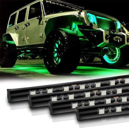 12V Led Light Strip 12.7" Waterproof Green Led Light Strips for Car Golf Cart Motorcycles Truck Boat Led Strip Lights,Pack of 4 - color: Green Led Light Strip