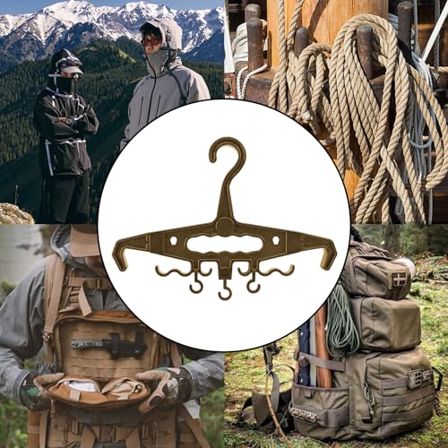 YOZWOO Heavy Duty Hangers Plastic Clothes Hangers with Detachable Hanger and Wetsuit Hanger - 200lb Load Capacity Non-Slip Design for Body Armor, Police Vest, Wetsuit, and Survival Gear (Khaki) - color: Upgraded Khaki