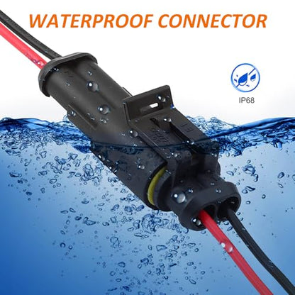 Connector Waterproof, 18 AWG Automotive Electrical Connectors Male and Female Way with Heat Shrink Tubing for Car Truck Boat and Other Wire Connections (2pin 6 Kits) - size: 2pin 6 Kits