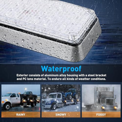 Nilight 2PCS 42LED Amber White Magnetic Strobe Lights Portable Warning Hazard Light Surface Mount Waterproof 5 Patterns for 12V 24V Cars Trucks Van Off Road Vehicles ATV - color: 42LED Amber White