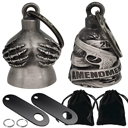 Dream Apparel 2 Pack Motorcycle Bells Guardian Angel for Biker Rider Men Women Ride Riding with Hangers, Drive Away Gremlins - color: Handful Bell + Bell