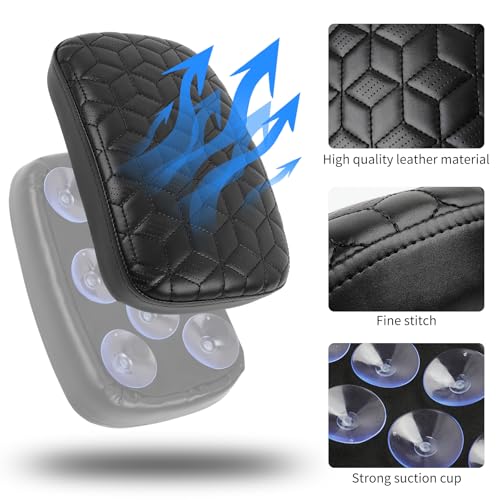 DREAMIZER Universal Black Motorcycle Solo Passenger Seat Rear Cushion 8 Suction Cups Compatible with Harley Davidson Sportster XL 883 1200 Forty Eight Dyna Chopper Bobber Custom (Diamond-Breathable) - style: Diamond Black (Breathable)