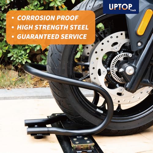 UPTOP Motorcycle Wheel Chock Steel for E-Track/X-Track System, Fits Up to 7” Wide Tires