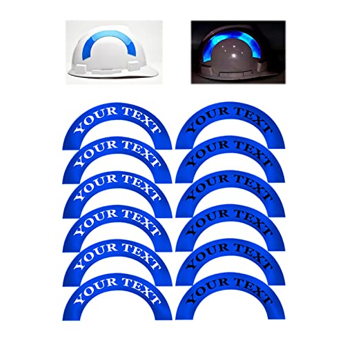 Customizable Reflective Helmet Strips - Reflective Tape Stickers for Hardhats Safety - Waterproof High Visibility Stickers 12pc - color: Blue Arc