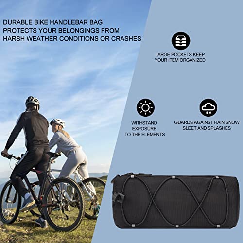 KOSIBATE Bike Handlebar Bag with Shoulder Strap, Mountain Road Bikes Bicycle Front Bag Frame Storage (Black) - color: Black