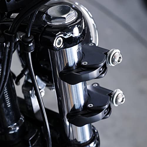 Windshield Fairings Quarter Fairings Smoke Windshield Windscreen 49mm Fork Clamp Fit for Harley Dyna FLST Sportster XL 883 1200 Black Chrome - color: Smoke Windshield + Chrome 49mm Clamps