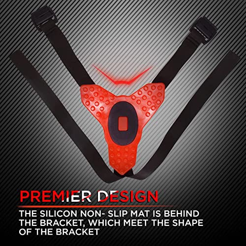 Action Pro™ Motorcycle Helmet Chin Strap Mount Compatible with GoPro Hero 12, 11, 10, 9, 8, 7, (2018), 6, Hero Black, Insta 360, Session, Xiaomi Yi, SJCAM (Red) - color: Red 2.0