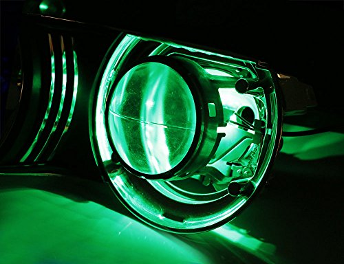 iJDMTOY Green 3-SMD-5050 LED Accent Ambient Lighting Ribbons Compatible with Car Motorcycle Projector Demon Eyes Retrofit - style: Green