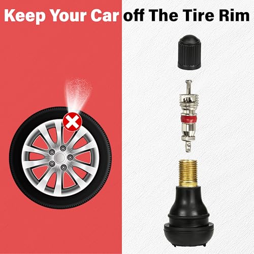 ecocstm Valve Stem Puller Installer Tool, Tire Valve Stem Removal Tool, 6 PCS TR412 Snap-in Tire Valve Stems with 6 PCS Valve Cores, 4 Way Valve Core Remover and Single Head Valve Core Tool (15 PCS)