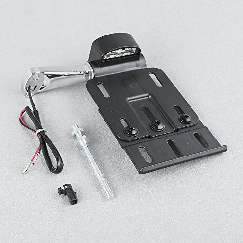 TCT-MT LED Light Side Mount License Plate Collapsible Fit for Harley Sportster XL 2004-2016 Forty Eight XL1200X Iron 883 XL883N Custom XL1200C Nightster XL1200N Roadster XL1200R Black