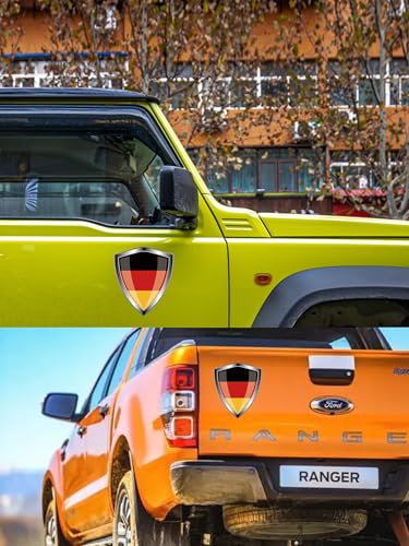 Germany Flag Decal Sticker - German Flags Shield Shape Reflective Vinyl Car Stickers - for Car Window Bumper Laptop Waterproof Sticker (5Pcs) - color: Germany