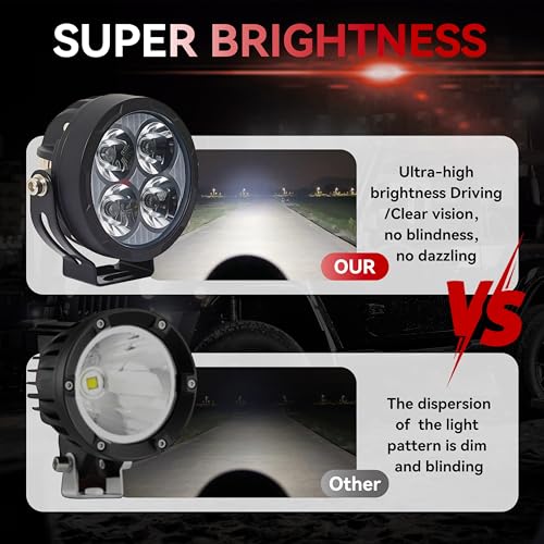 2PCS 3inch 80W LED Light Pods with Amber Covers, 9600LM Yellow Fog Light Pods LED Light Bar Offroad Driving Lights,for Jeep Wrangler Truck Car ATV SUV Motorcycle Cabin Boat (2Pcs 3Inch Lights) - size: 2Pcs 3Inch Lights