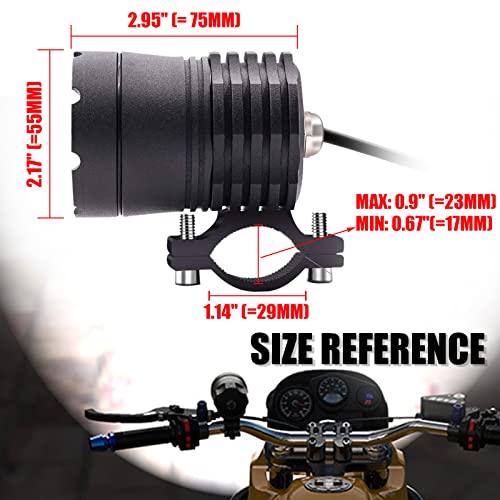 Motorcycle Driving Lights 12-60V 40W 3600LM LED Fog Lights for ATV UTV Bike Car Truck Boat Forklift Waterproof LED Spotlights with 6 Light Beads High Low Strobe Beam Switch Universal (Black 2) - color: Black 2