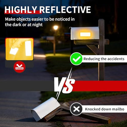 20 Pcs Super Reflection Reflective Stickers Made of 3M DG3, Yellow Outdoor Waterproof Safety Reflective Tape for Car/Bike/Mailbox/Helmet/Truck - Safety Stickers Yellow - color: Fluorescent Yellow 20pcs