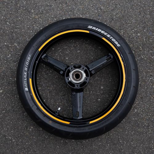 Keiti Reflective Wheel Stripes with Applicator Tool 7mm x 6M (Yellow) - color: Yellow