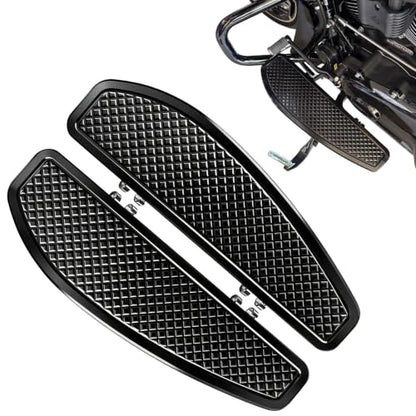 Black Anti-Slip Stretched Driver Rider Floorboards Foot Pegs Footboards for Harley Touring Road king, Road glide, Street glide, Electra glide 1986-2025 & Softail 1986-2017 - color: Driver Floor Boards-Black